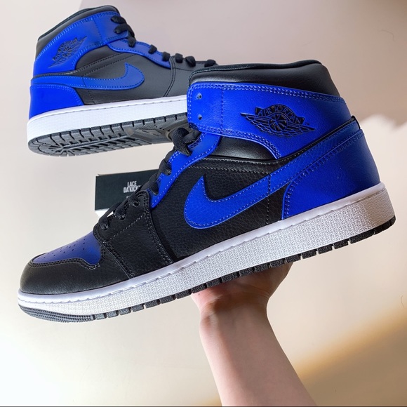 Air Jordan 1 Mid Black Royal Blue Multiple sizes - Picture 4 of 6